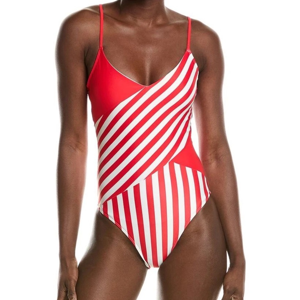 Summersalt The Marina One Piece Red and White Striped Swimsuit